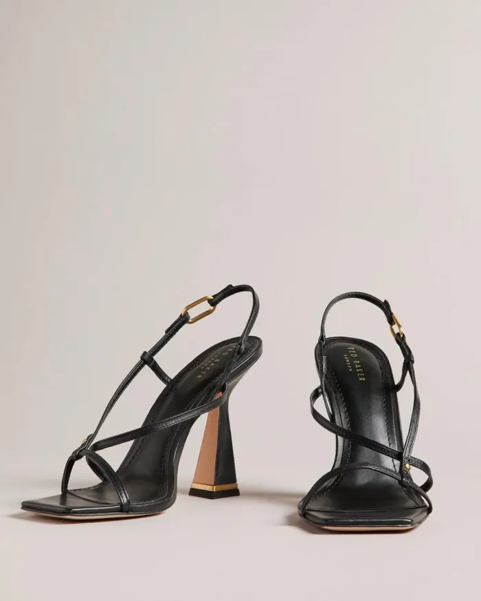 Strappy Geometric Heeled Sandals Black Women Ted Baker Sandals and Sliders