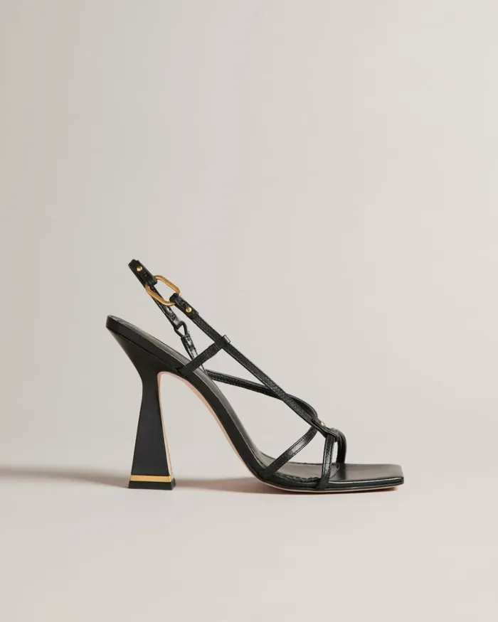 Strappy Geometric Heeled Sandals Black Women Ted Baker Sandals and Sliders