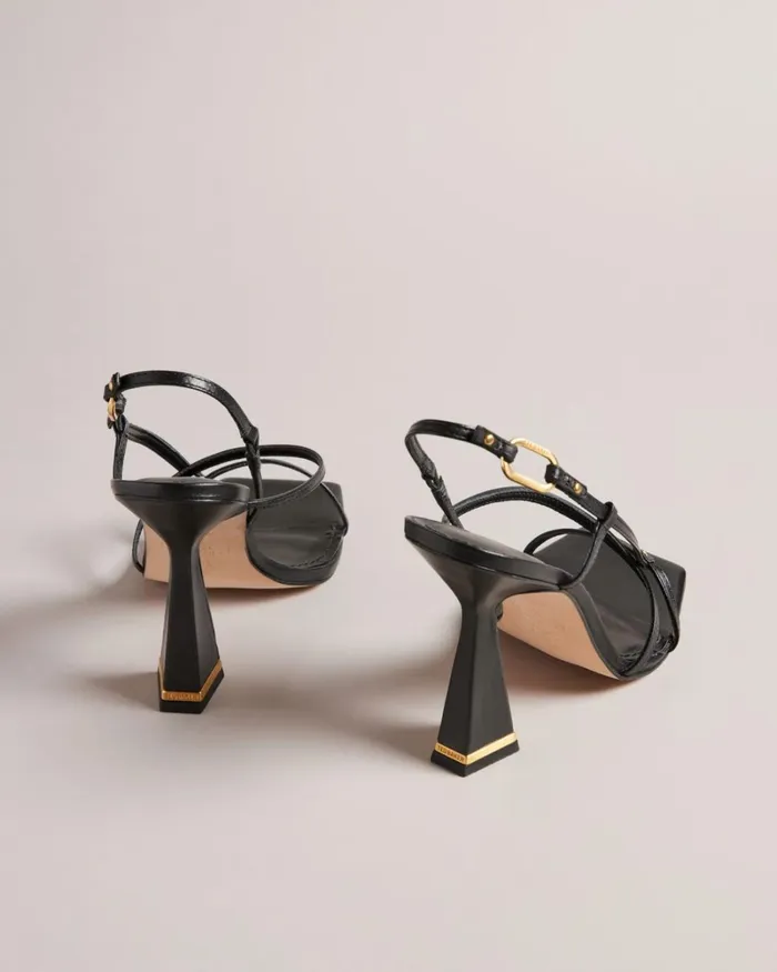 Strappy Geometric Heeled Sandals Black Women Ted Baker Sandals and Sliders