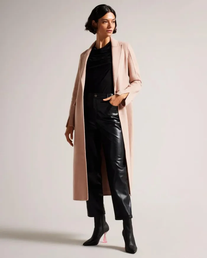 Stretch Leather High Heeled Ankle Boots Black Women Ted Baker Boots