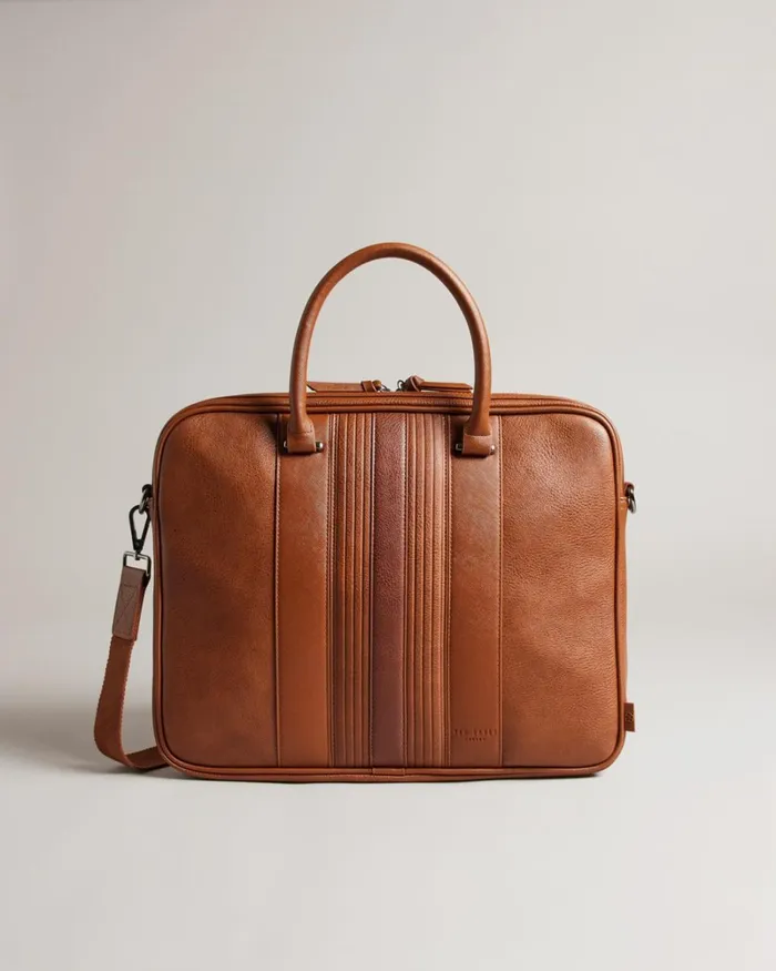 Striped PU Document Bag Tan Men Ted Baker Document Bags Striped PU Document Bag Tan Men Ted Baker Document Bags