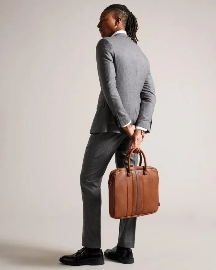 Striped PU Document Bag Tan Men Ted Baker Document Bags Striped PU Document Bag Tan Men Ted Baker Document Bags