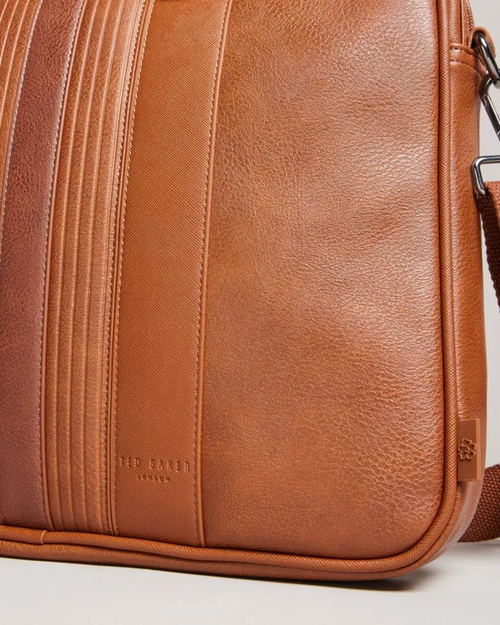 Striped PU Document Bag Tan Men Ted Baker Document Bags Striped PU Document Bag Tan Men Ted Baker Document Bags