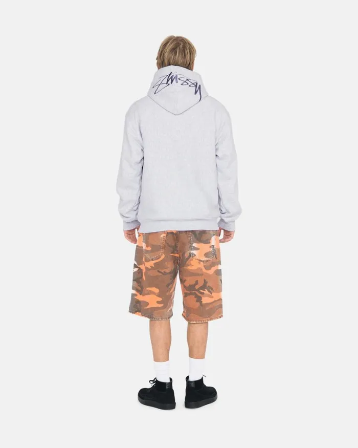 Sweats Men Stussy BACK APPLIQUE HOODIE Ash Heather Sweats Men Stussy BACK APPLIQUE HOODIE Ash Heather