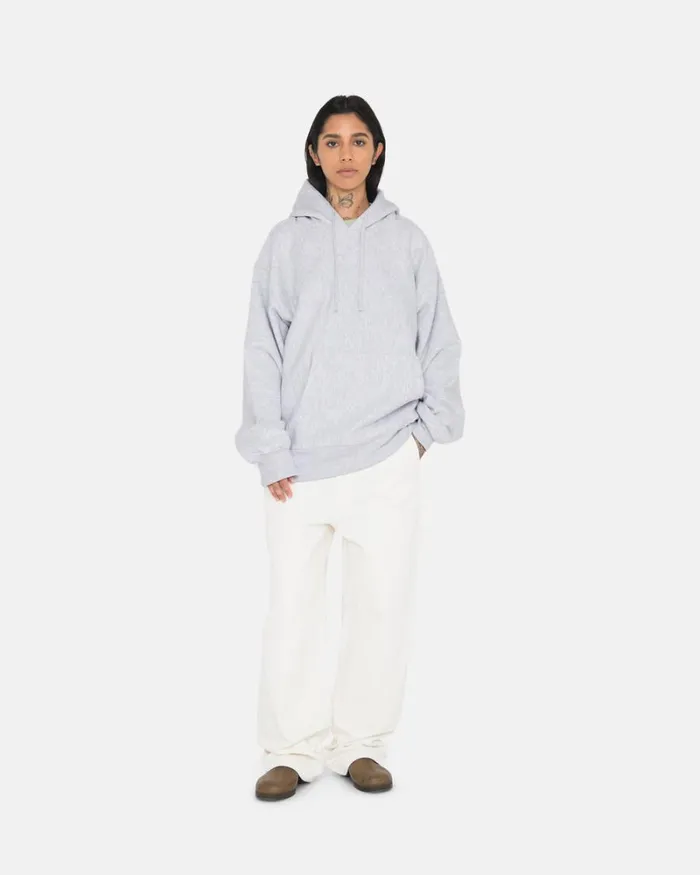 Sweats Men Stussy BACK APPLIQUE HOODIE Ash Heather Sweats Men Stussy BACK APPLIQUE HOODIE Ash Heather