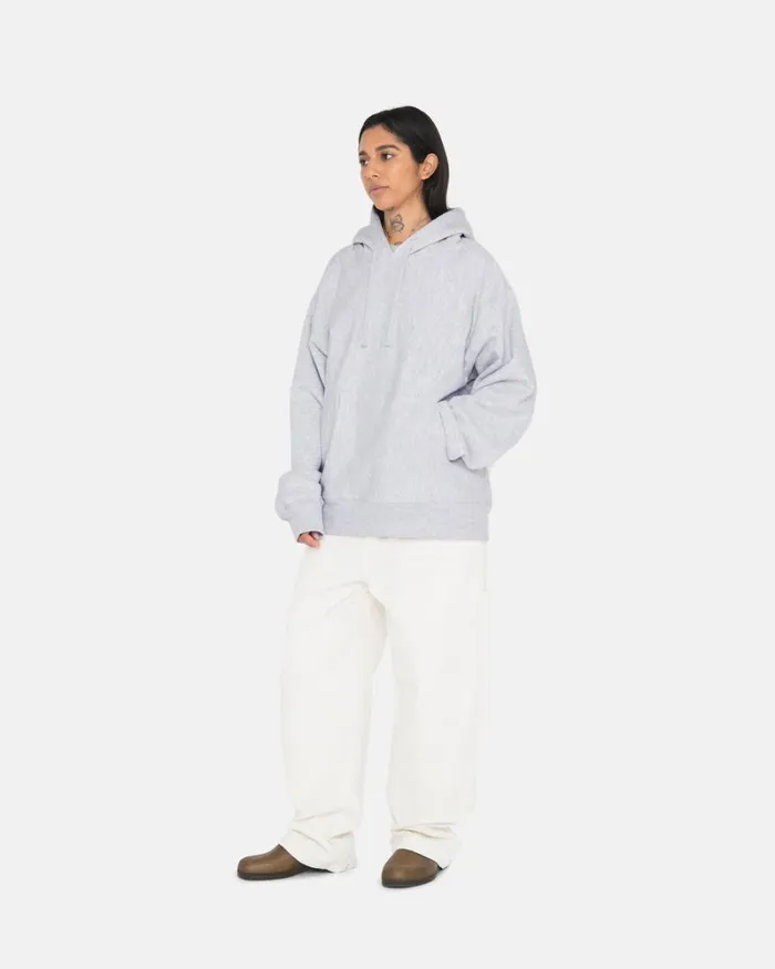 Sweats Men Stussy BACK APPLIQUE HOODIE Ash Heather Sweats Men Stussy BACK APPLIQUE HOODIE Ash Heather