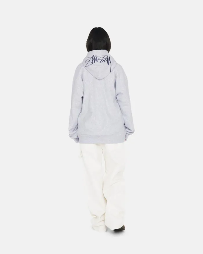 Sweats Men Stussy BACK APPLIQUE HOODIE Ash Heather Sweats Men Stussy BACK APPLIQUE HOODIE Ash Heather