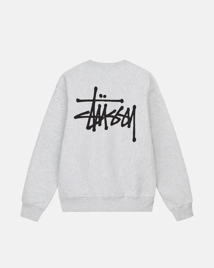 Sweats Men Stussy BASIC STSSY CREW Ash Heather