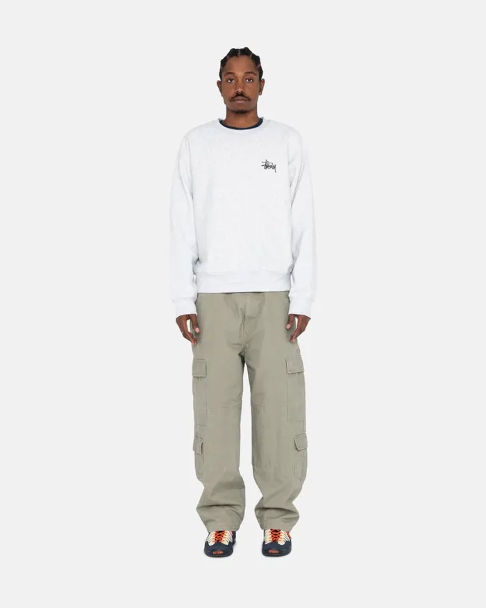 Sweats Men Stussy BASIC STSSY CREW Ash Heather Sweats Men Stussy BASIC STSSY CREW Ash Heather