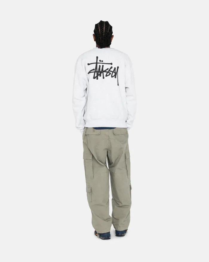 Sweats Men Stussy BASIC STSSY CREW Ash Heather Sweats Men Stussy BASIC STSSY CREW Ash Heather