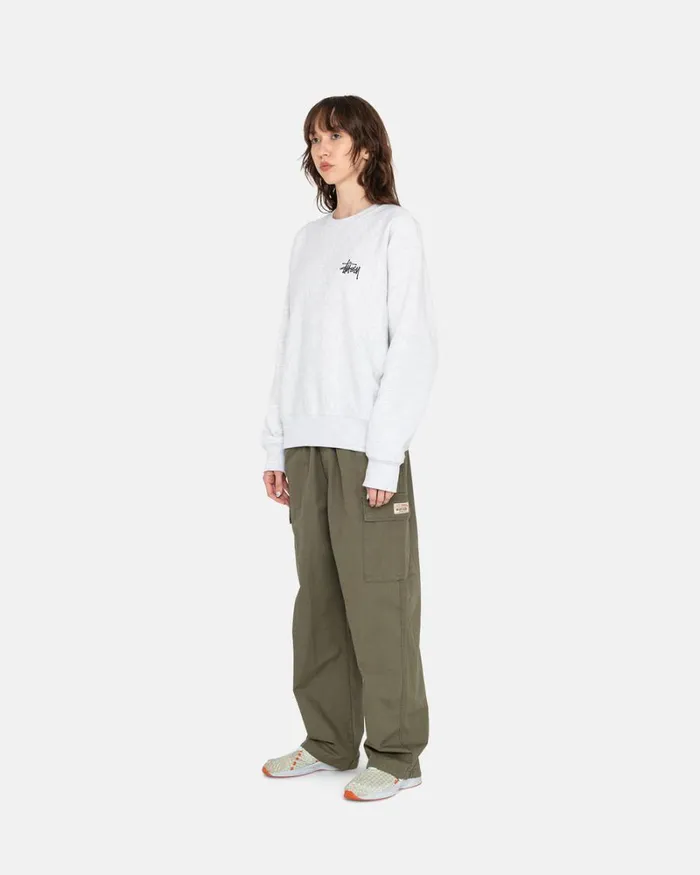 Sweats Men Stussy BASIC STSSY CREW Ash Heather Sweats Men Stussy BASIC STSSY CREW Ash Heather