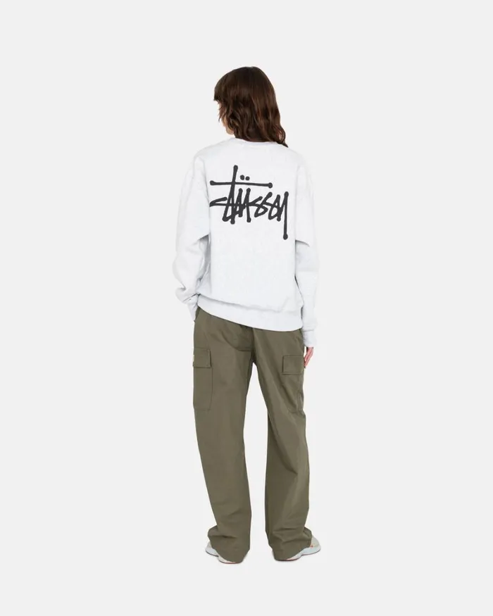 Sweats Men Stussy BASIC STSSY CREW Ash Heather Sweats Men Stussy BASIC STSSY CREW Ash Heather