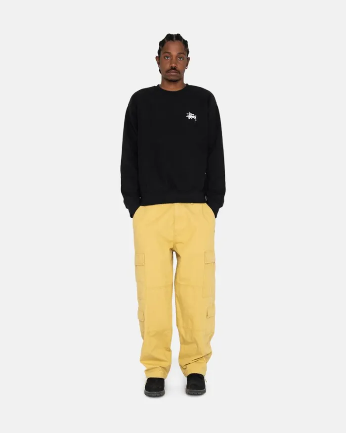 Sweats Men Stussy BASIC STSSY CREW Black Sweats Men Stussy BASIC STSSY CREW Black