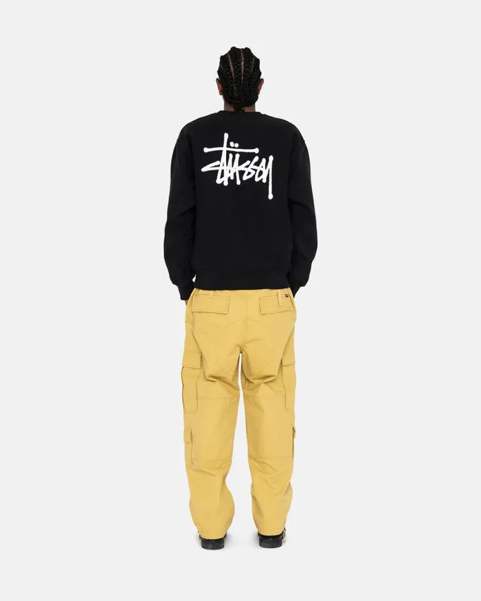 Sweats Men Stussy BASIC STSSY CREW Black Sweats Men Stussy BASIC STSSY CREW Black