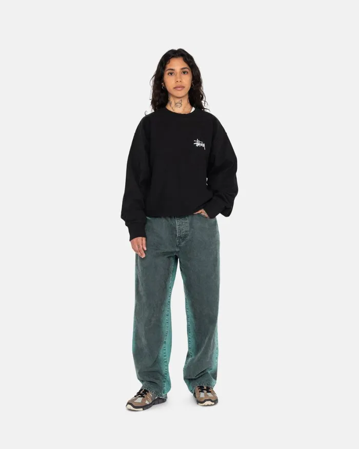 Sweats Men Stussy BASIC STSSY CREW Black Sweats Men Stussy BASIC STSSY CREW Black