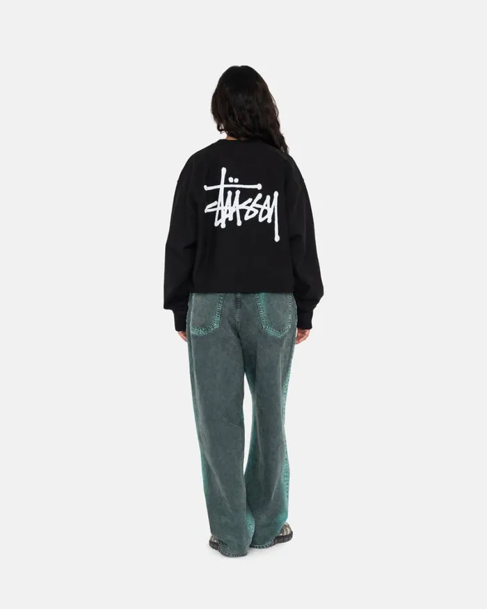 Sweats Men Stussy BASIC STSSY CREW Black Sweats Men Stussy BASIC STSSY CREW Black