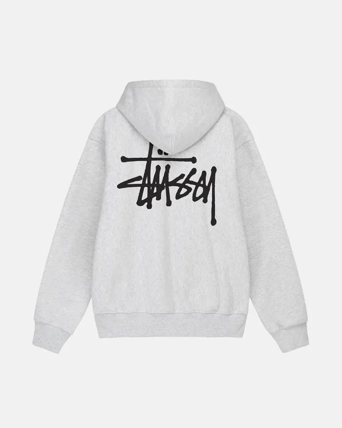 Sweats Men Stussy BASIC STSSY ZIP HOODIE Ash Heather Sweats Men Stussy BASIC STSSY ZIP HOODIE Ash Heather