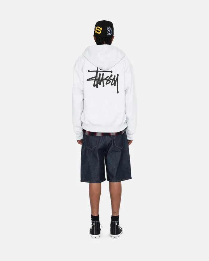 Sweats Men Stussy BASIC STSSY ZIP HOODIE Ash Heather Sweats Men Stussy BASIC STSSY ZIP HOODIE Ash Heather