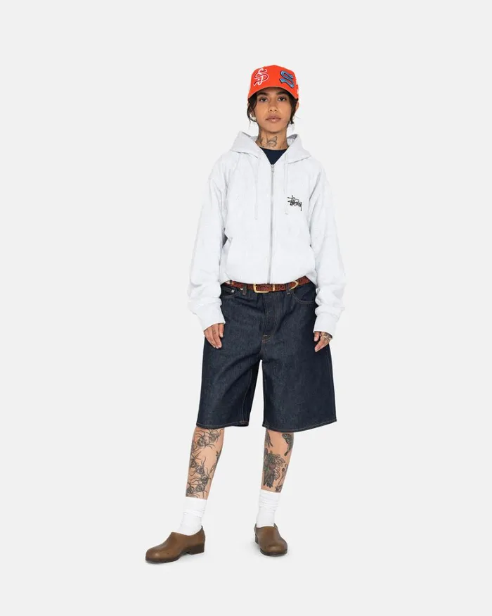 Sweats Men Stussy BASIC STSSY ZIP HOODIE Ash Heather Sweats Men Stussy BASIC STSSY ZIP HOODIE Ash Heather
