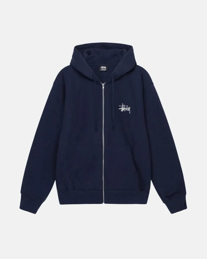 Sweats Men Stussy BASIC STSSY ZIP HOODIE Navy