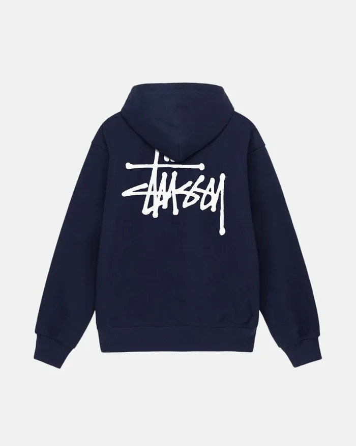 Sweats Men Stussy BASIC STSSY ZIP HOODIE Navy Sweats Men Stussy BASIC STSSY ZIP HOODIE Navy