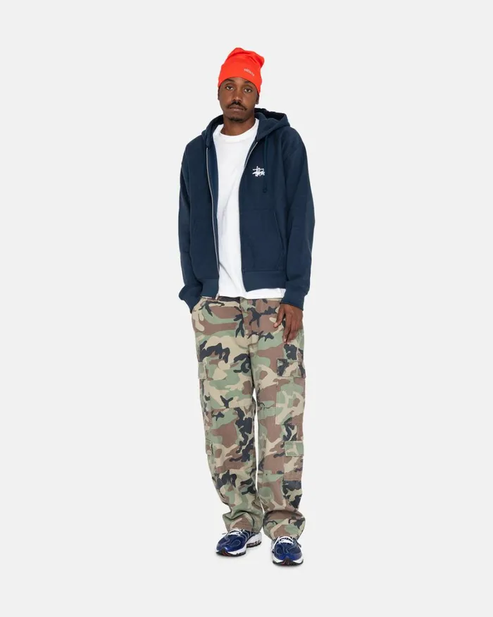 Sweats Men Stussy BASIC STSSY ZIP HOODIE Navy Sweats Men Stussy BASIC STSSY ZIP HOODIE Navy