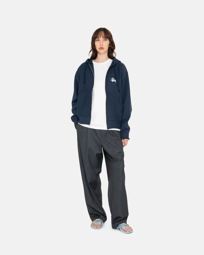 Sweats Men Stussy BASIC STSSY ZIP HOODIE Navy Sweats Men Stussy BASIC STSSY ZIP HOODIE Navy