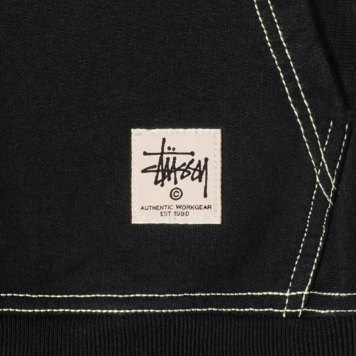 Sweats Men Stussy CONTRAST STITCH LABEL HOODIE Black Sweats Men Stussy CONTRAST STITCH LABEL HOODIE Black