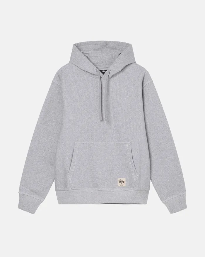 Sweats Men Stussy CONTRAST STITCH LABEL HOODIE Grey Heather