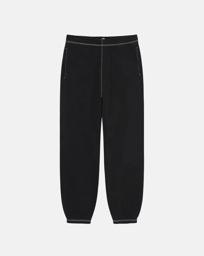 Sweats Men Stussy CONTRAST STITCH LABEL PANT Black