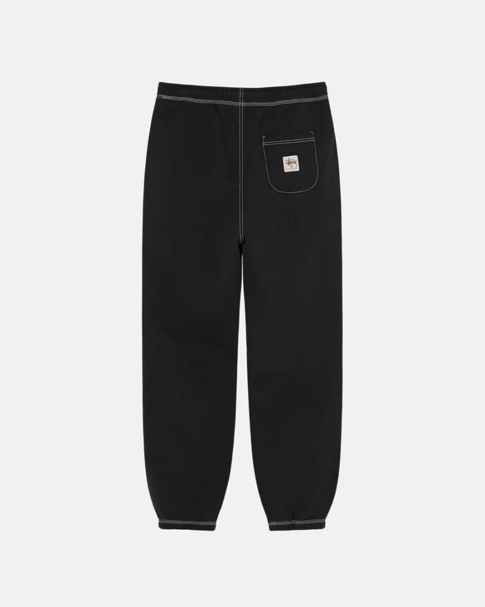 Sweats Men Stussy CONTRAST STITCH LABEL PANT Black Sweats Men Stussy CONTRAST STITCH LABEL PANT Black