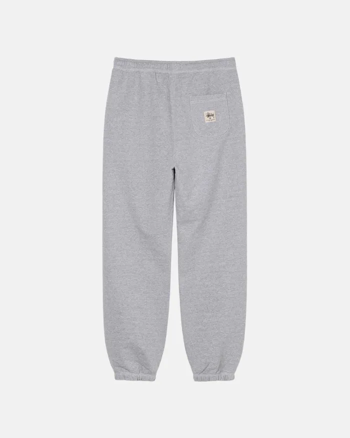 Sweats Men Stussy CONTRAST STITCH LABEL PANT Grey Heather Sweats Men Stussy CONTRAST STITCH LABEL PANT Grey Heather