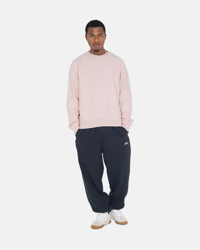 Sweats Men Stussy OVERDYED STOCK LOGO SWEATPANT Navy Sweats Men Stussy OVERDYED STOCK LOGO SWEATPANT Navy
