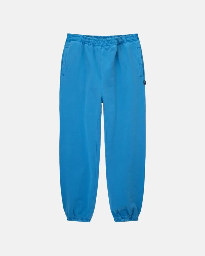 Sweats Men Stussy PIGMENT DYED FLEECE PANT Blue