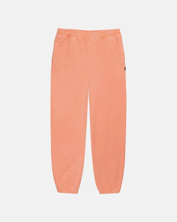 Sweats Men Stussy PIGMENT DYED FLEECE PANT Coral