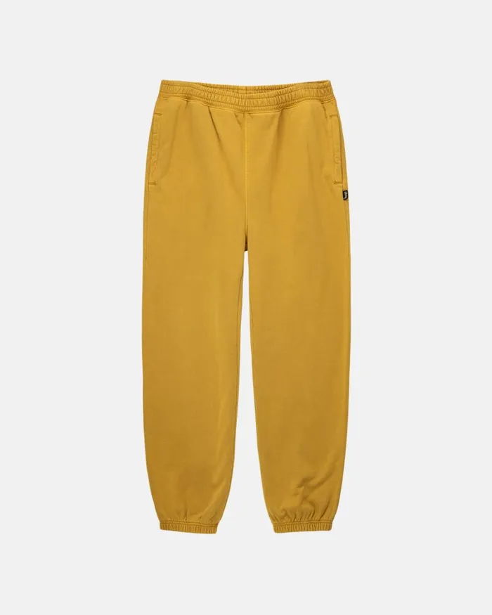 Sweats Men Stussy PIGMENT DYED FLEECE PANT Gold