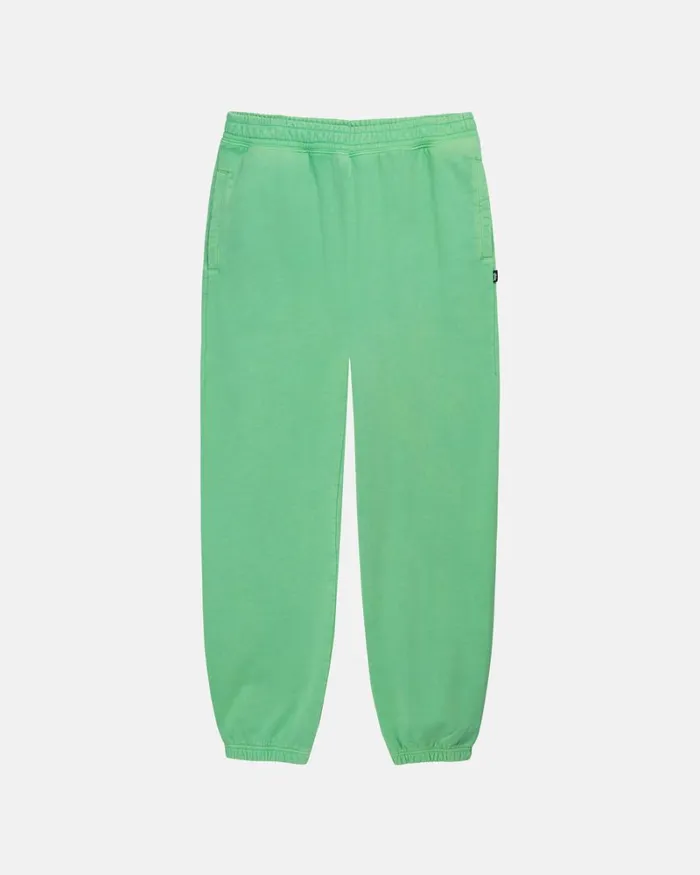 Sweats Men Stussy PIGMENT DYED FLEECE PANT Green