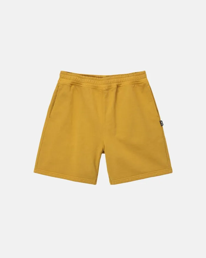 Sweats Men Stussy PIGMENT DYED FLEECE SHORT Gold