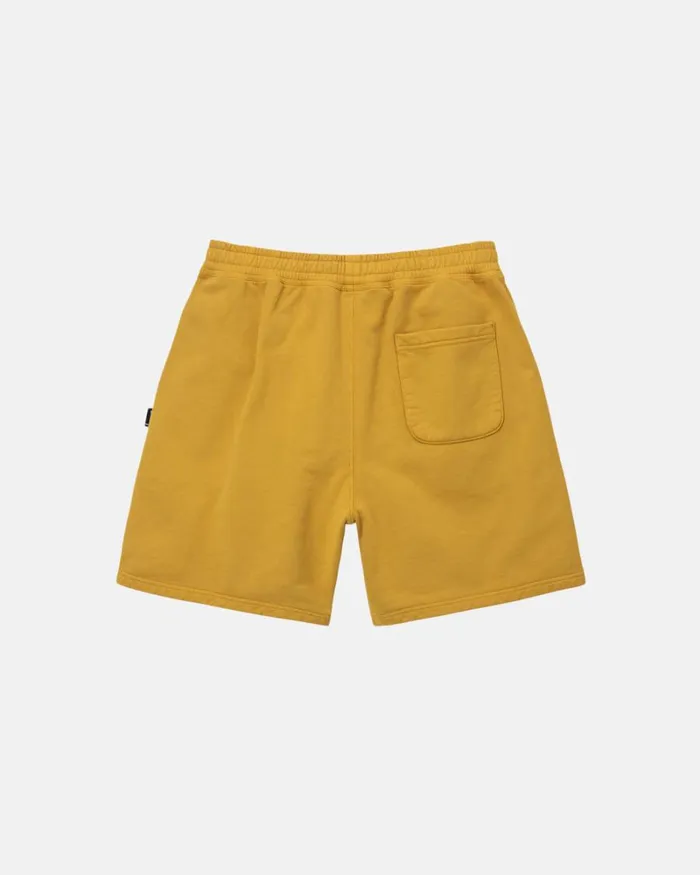 Sweats Men Stussy PIGMENT DYED FLEECE SHORT Gold Sweats Men Stussy PIGMENT DYED FLEECE SHORT Gold