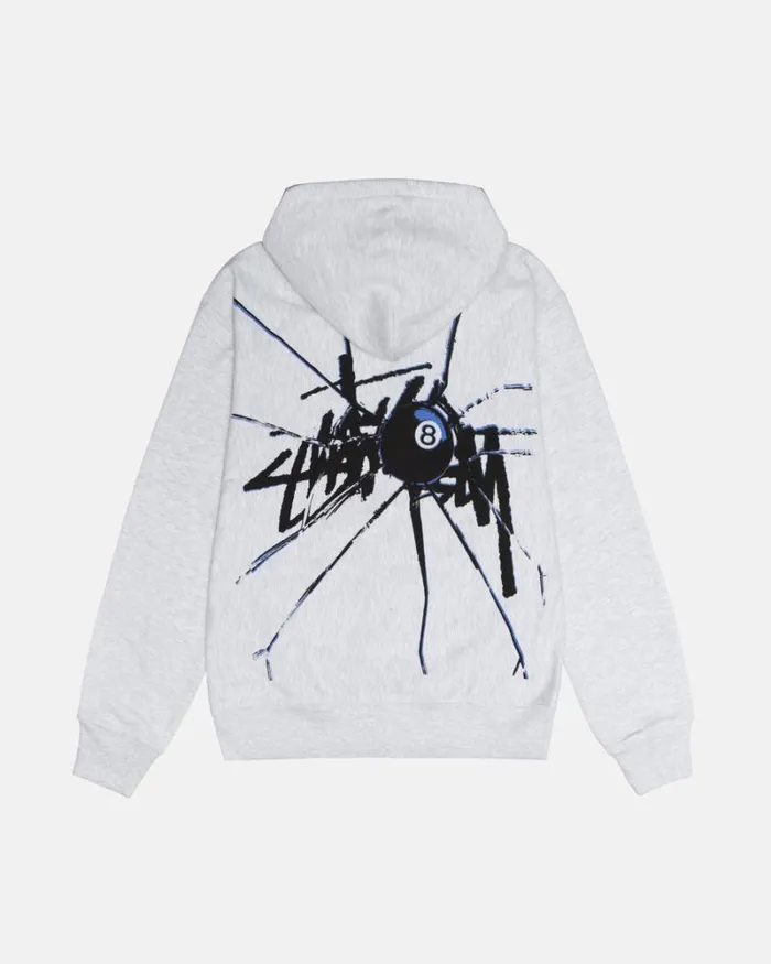 Sweats Men Stussy SHATTERED ZIP HOODIE Ash Heather