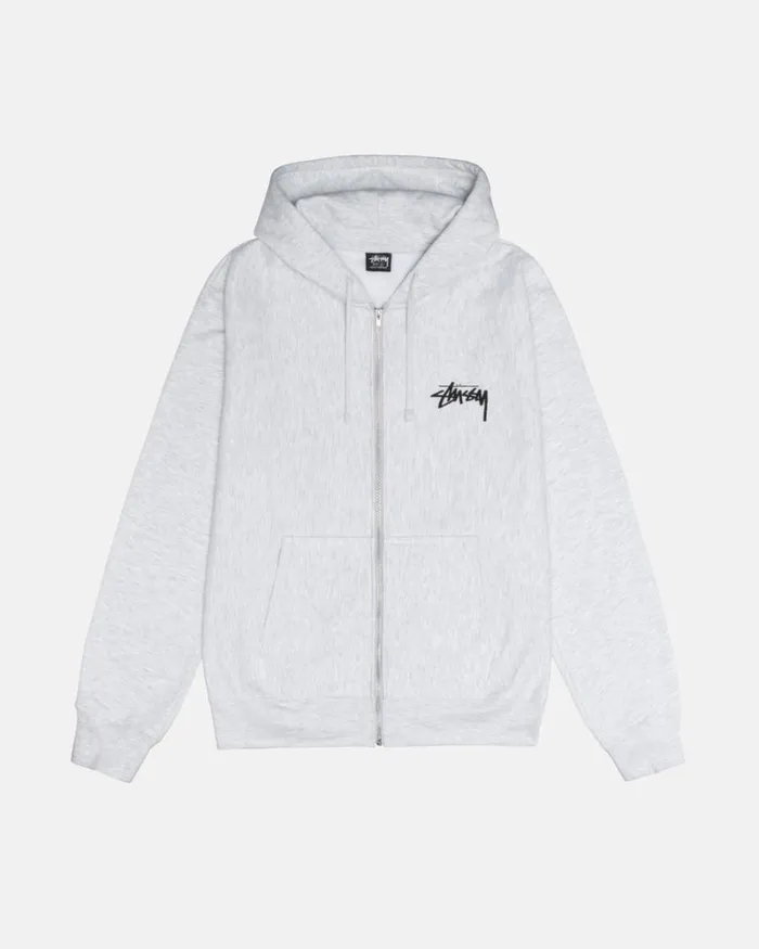 Sweats Men Stussy SHATTERED ZIP HOODIE Ash Heather Sweats Men Stussy SHATTERED ZIP HOODIE Ash Heather