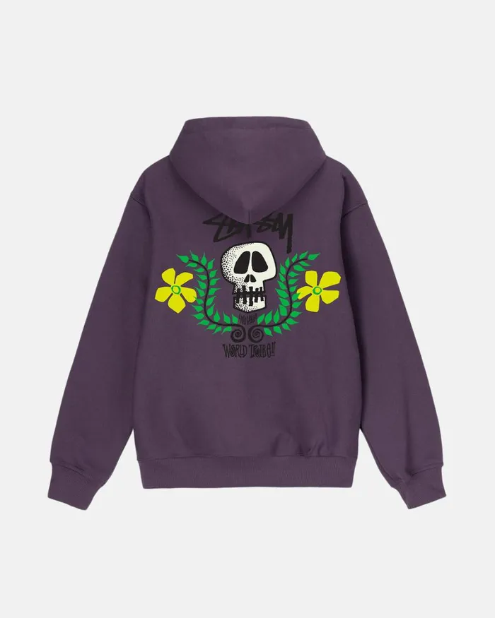 Sweats Men Stussy SKULL CREST HOODIE Grape