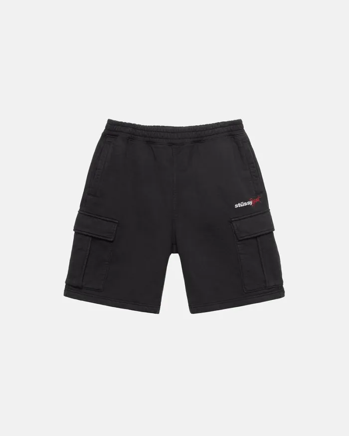 Sweats Men Stussy SPORT CARGO FLEECE SHORT Black