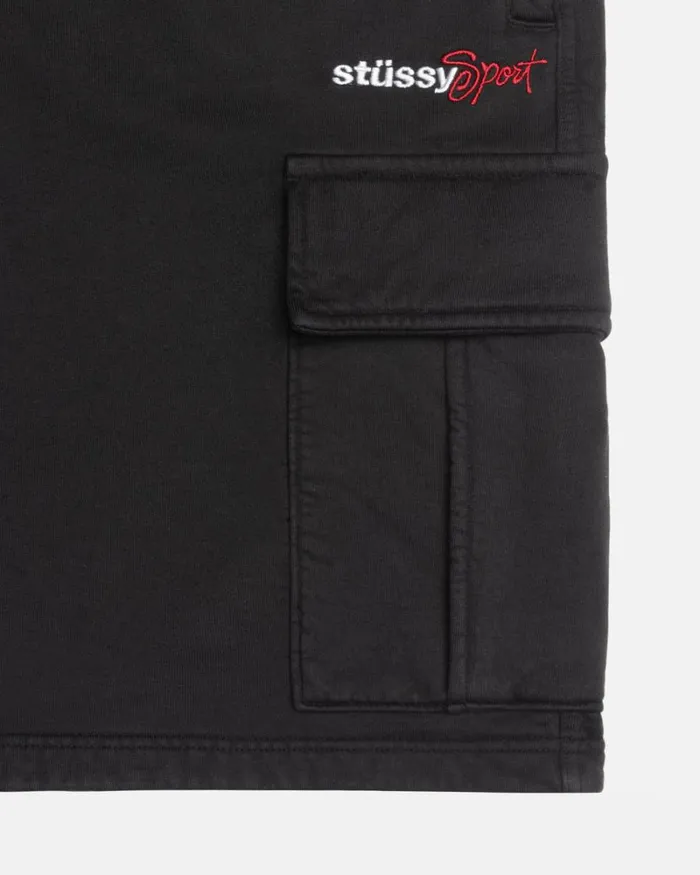 Sweats Men Stussy SPORT CARGO FLEECE SHORT Black Sweats Men Stussy SPORT CARGO FLEECE SHORT Black