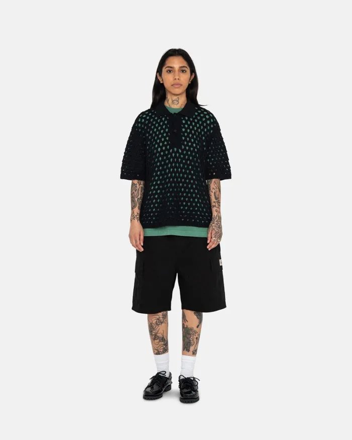 Sweats Men Stussy SPORT CARGO FLEECE SHORT Black Sweats Men Stussy SPORT CARGO FLEECE SHORT Black