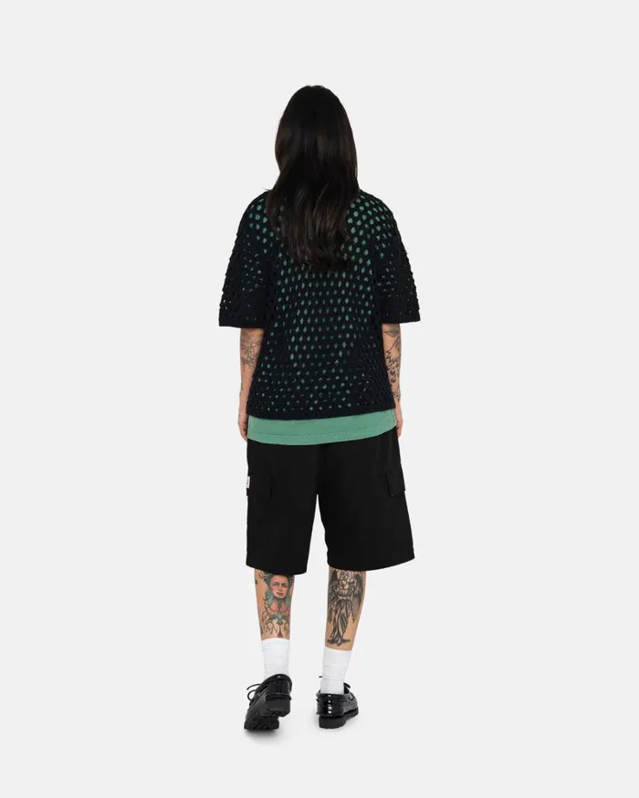 Sweats Men Stussy SPORT CARGO FLEECE SHORT Black Sweats Men Stussy SPORT CARGO FLEECE SHORT Black