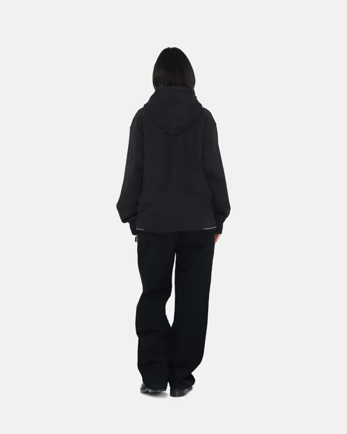 Sweats Men Stussy STOCK LOGO ZIP HOODIE Black Sweats Men Stussy STOCK LOGO ZIP HOODIE Black