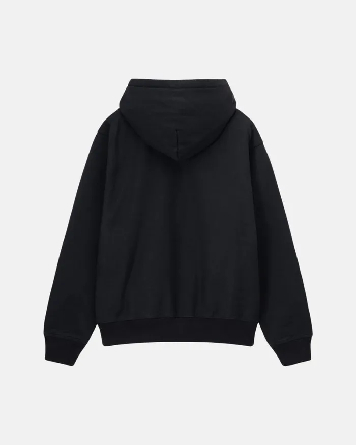 Sweats Men Stussy STOCK LOGO ZIP HOODIE Black Sweats Men Stussy STOCK LOGO ZIP HOODIE Black