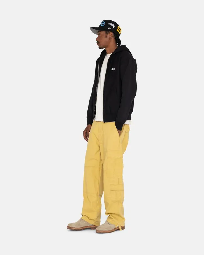 Sweats Men Stussy STOCK LOGO ZIP HOODIE Black Sweats Men Stussy STOCK LOGO ZIP HOODIE Black