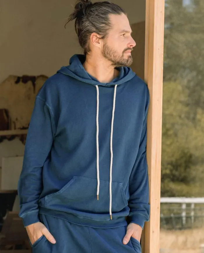 Sweatshirts Men039s The Great The Men039s Gym Drawstring Hoodie Dark Denim